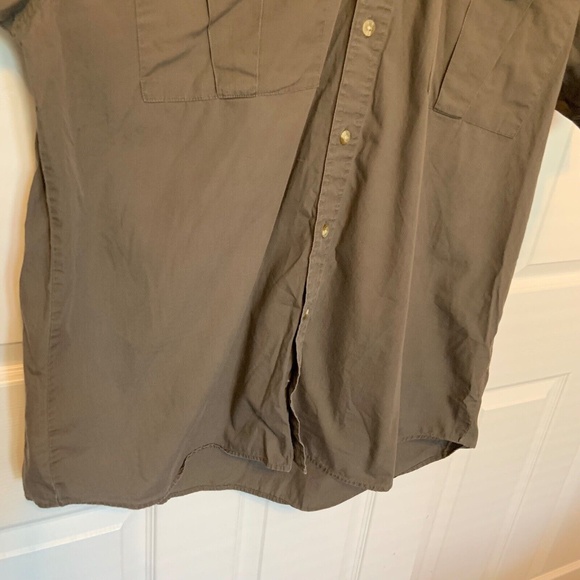 Columbia Men's Short Sleeved Solid Button Down Shirt Green Size XL - Picture 5 of 14